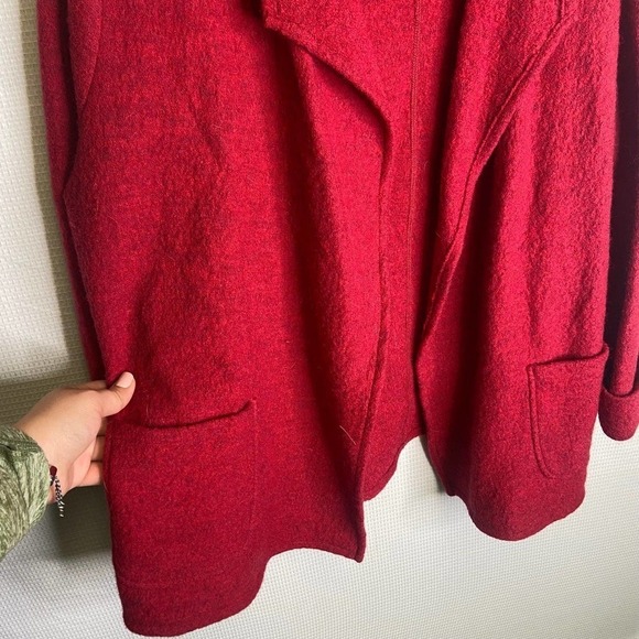 Ruby Red‎ | 100% Wool Red Blazer Jacket Large - Picture 3 of 5
